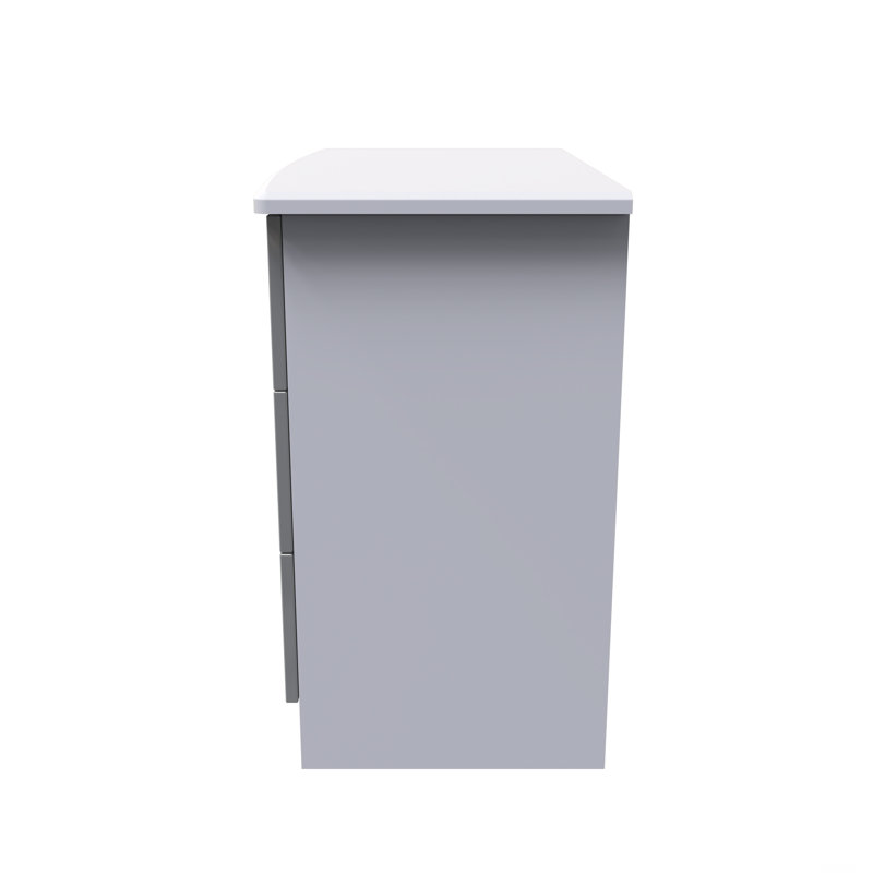 Fully Assembled Letoya 3 - Drawer Chest of Drawers, Grey Gloss