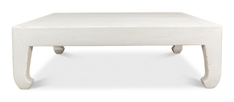 Classic Chinese Solid Wood Coffee Table, White
