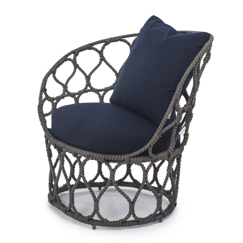 Forma Outdoor Lounge Chair, Canvas Navy, Pale Gray