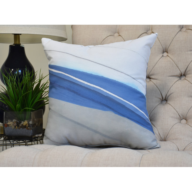 Housse et insert de coussin carré Nantucket, Bleu, 16 po x 1 po