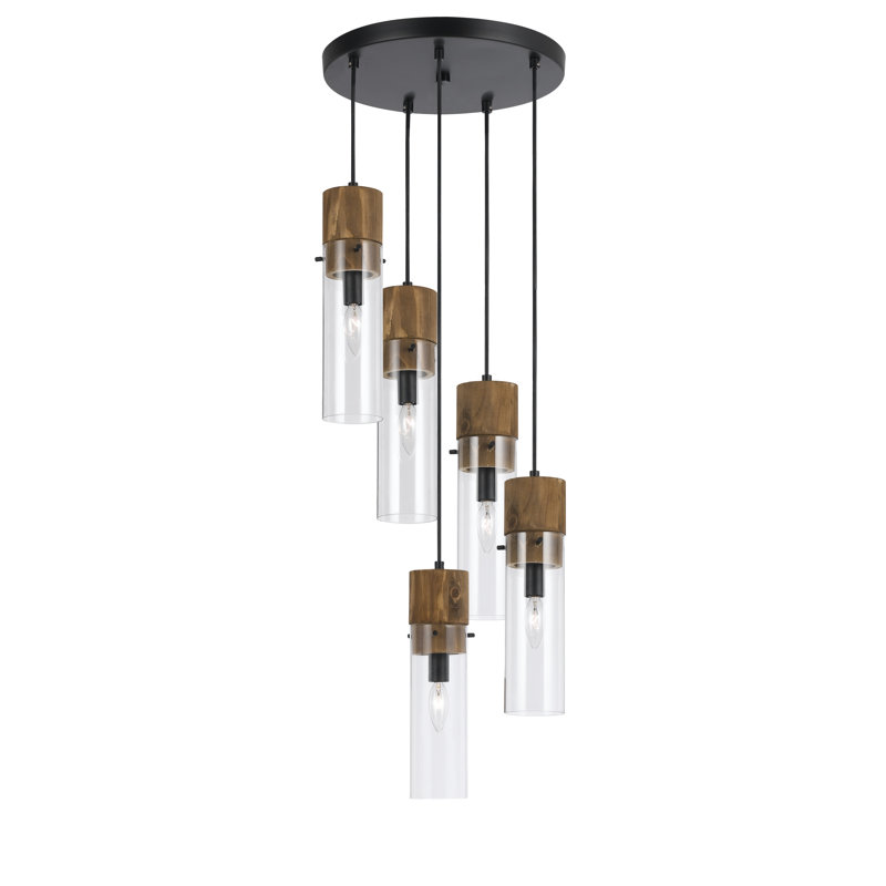 Luminaire suspendu cylindrique à 5 lumières