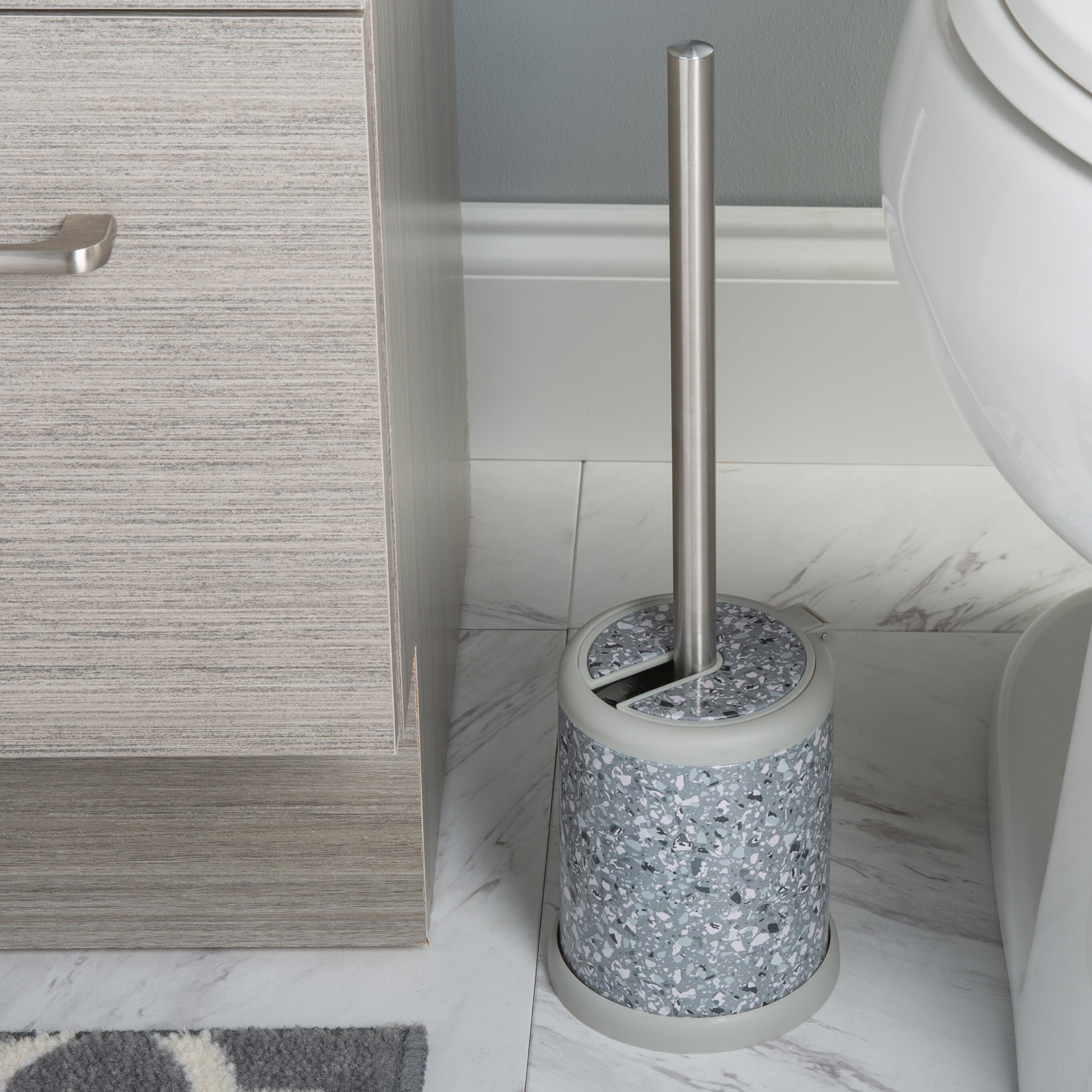 Bath Bliss Bath Bliss 2-in-1 Toilet Brush and Plunger Set in Stainless  Steel in the Toilet Brush Holders department at