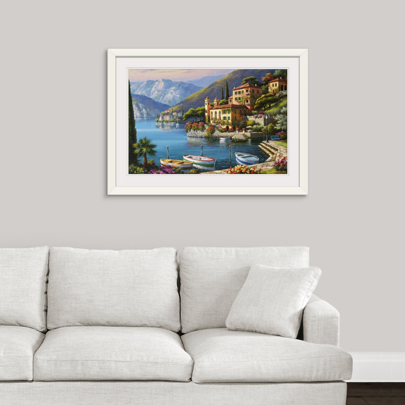 «Villa Bella Vista» par Sung Kim - impression d'art graphique, H 28 po x l 38 po, Impression encadrée, Blanc