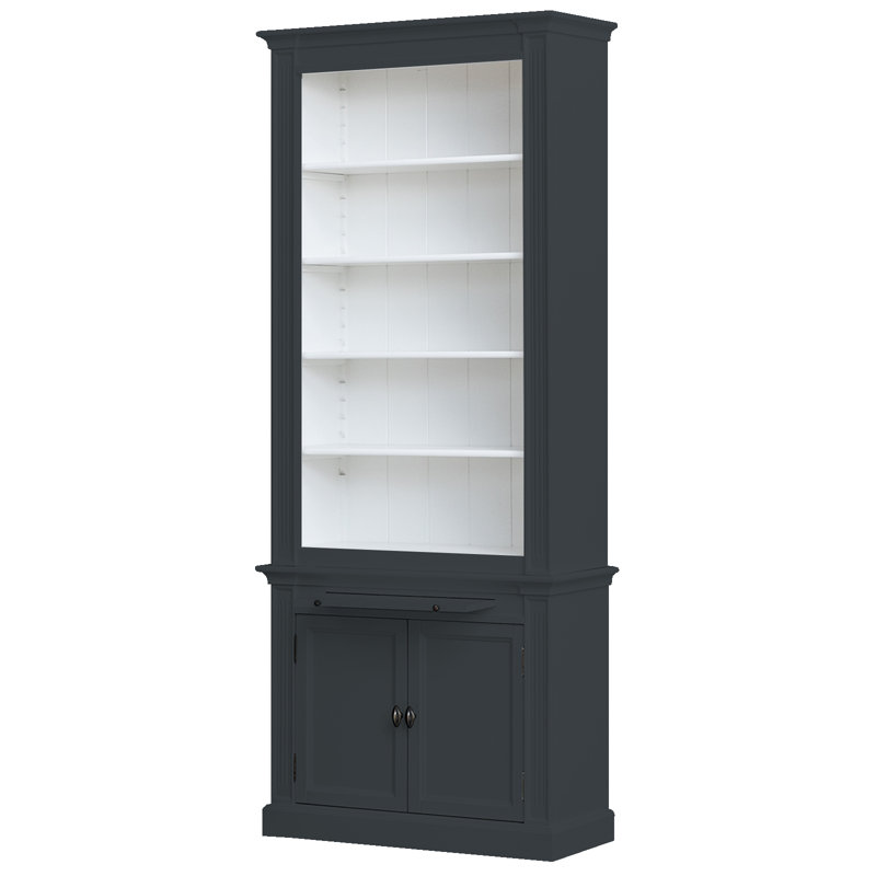 Beven 240cm H x 100cm W Library Bookcase, Black
