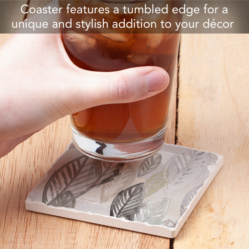 Sous-verre à carreaux simples Modern Leaves Créez votre propre ensemble