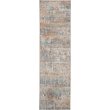 Abstract Area Rug in Beige/Blue