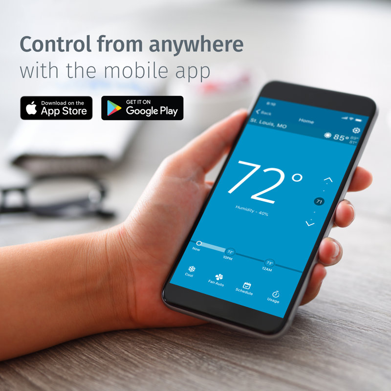 Silver Programmable Touchscreen Wi-Fi Smart Thermostat