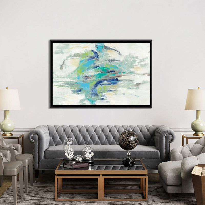 Reproduction d'art sur toile tendue, H 18 po x l 26 po x P 1,5 po, Toile encadrée noire, Pas de tapis