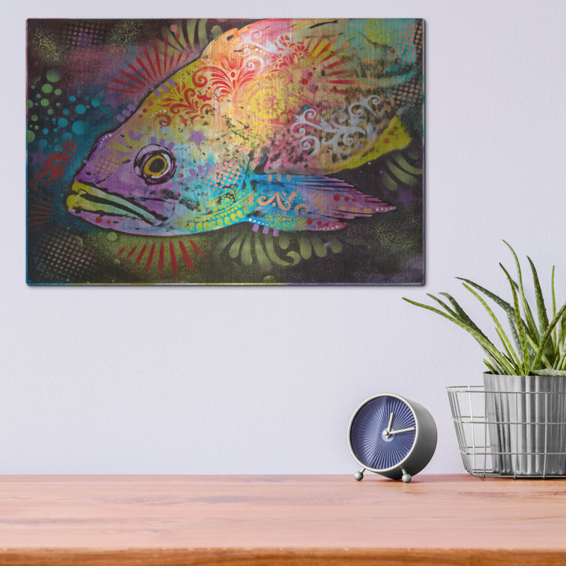 Art mural en métal Rosecliff Heights «Glub» par Dean Russo, H 12 po x l 16 po