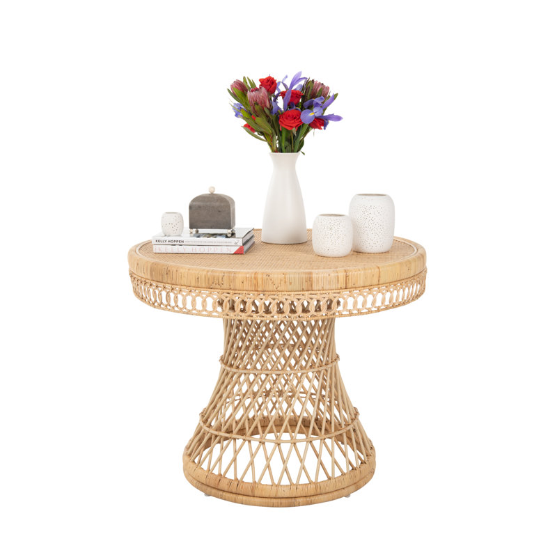 Peacock Round Solid Wood Top Dining Table
