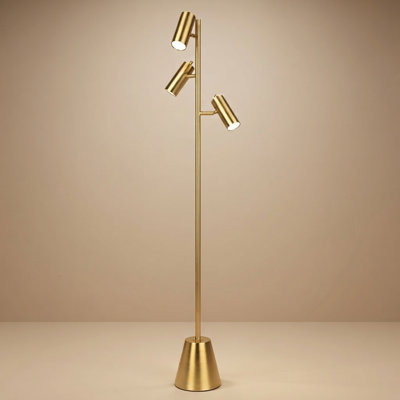 Lampe sur pied en laiton doré