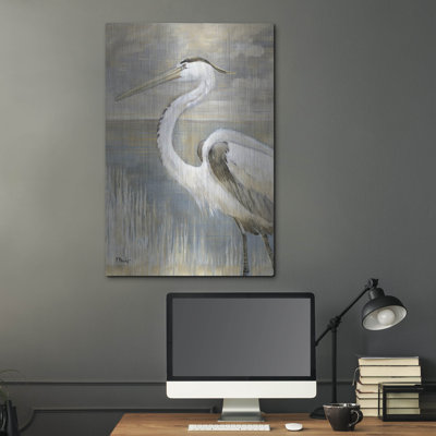 Dovecove «Golden River Heron» par Paul Brent, art mural en métal, 24 po x 36 po