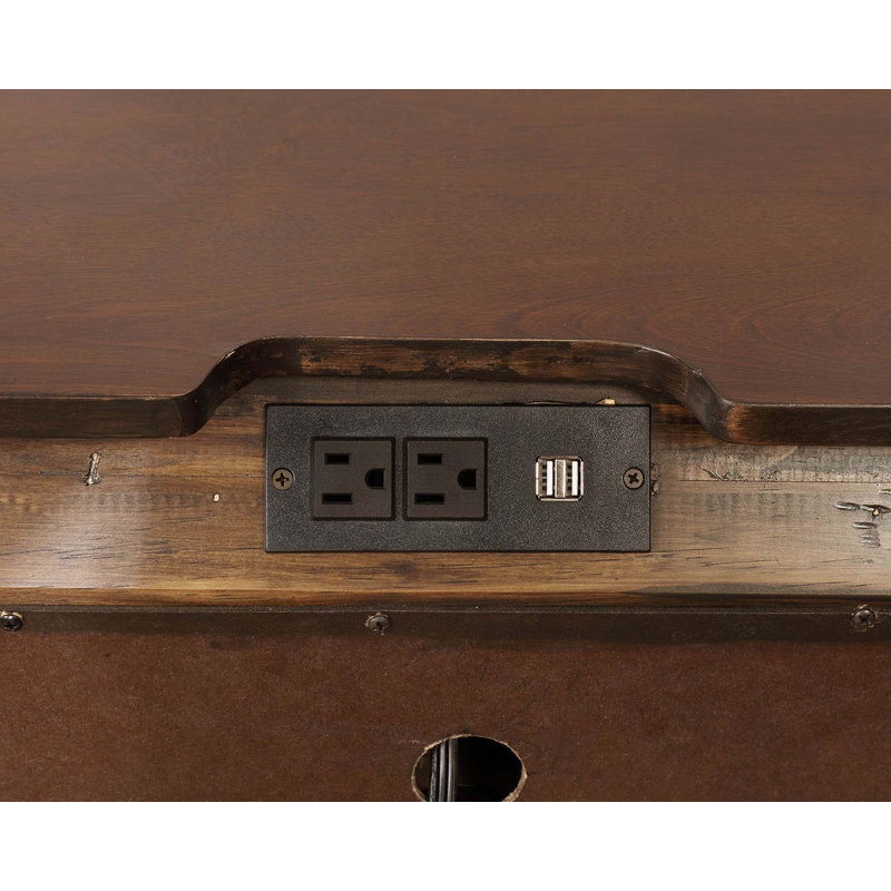 Table de chevet 3 tiroirs avec prise USB et prise de courant