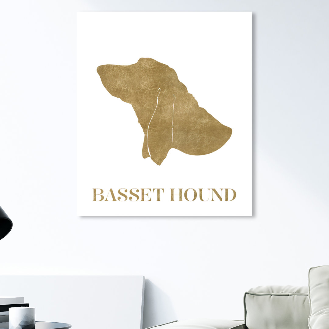 'Basset Hound' Graphic Art on Wrapped Canvas