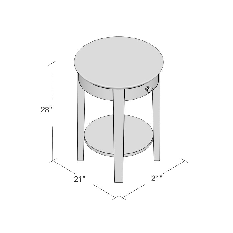 Manatuto Solid Wood End Table with Storage, Unfinished