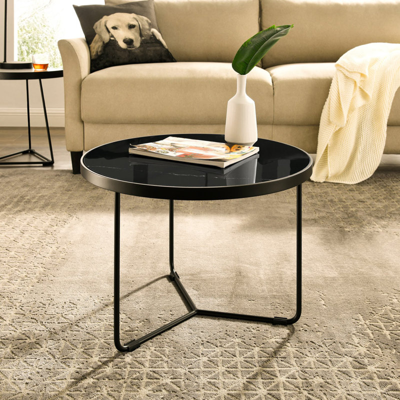 Table basse Gemini, Noir, H 17 po x L 26 po x l 26 po