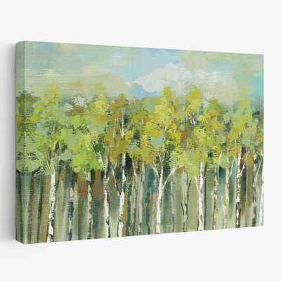 Cimes d'arbre April - bouleau abstrait bleu-brun