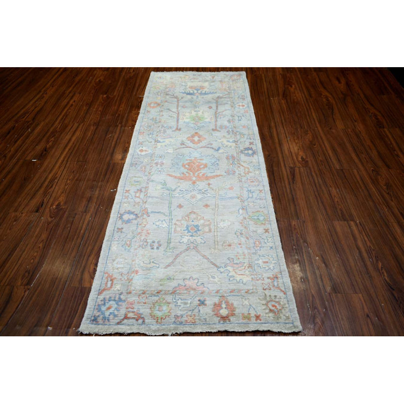 Oushak Collection, Transitional One-of-a-Kind Runner 3'1" X 8'3" Hand Knotted Area Rug