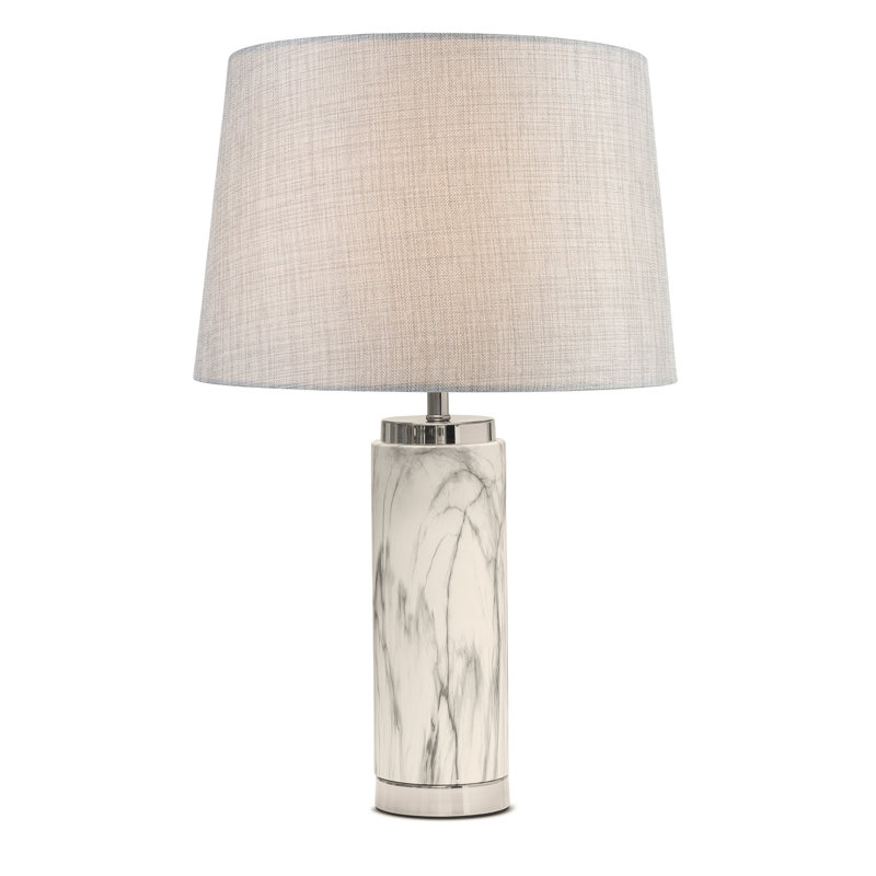 Alisander MARBLE EFFECT 56cm Table Lamp, Silver, Grey
