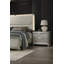 Contemporary Silver 1Pc Nightstand Acrylic Handles Embossed Panels English Dovetails 2-Drawers Bedside Table