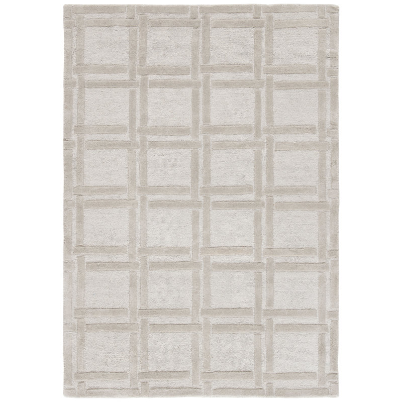 Tapis géométrique en laine tissé à la main Soukup, Rectangle 4 pi x 6 pi