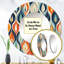 Orange et bleu Botanical Symphony III - miroir mural décoratif abstrait, miroir rond moderne, impression d'art en métal-97182852