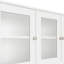 Bureau d'ordinateur spacieux avec bureau rotatif à 90 degrés, armoires à porte en verre et grand espace de rangement pour la maison ou le bureau-871223474