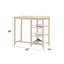 Table rectangulaire 3 pièces à hauteur de comptoir, table rectangulaire avec rangement pour les tablettes, tabourets en bois sans accoudoirs, pieds carrés, capacité de charge de 500 lb, déjeuner en bois synthétique crème
