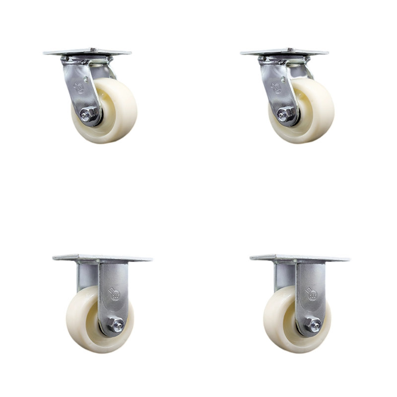 4 Piece Stainless Steel Nylon Caster Set