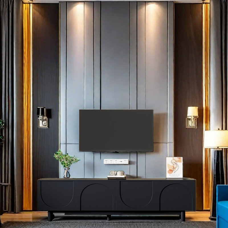 Crédence de rangement l 70,78 po Symari, Noir
