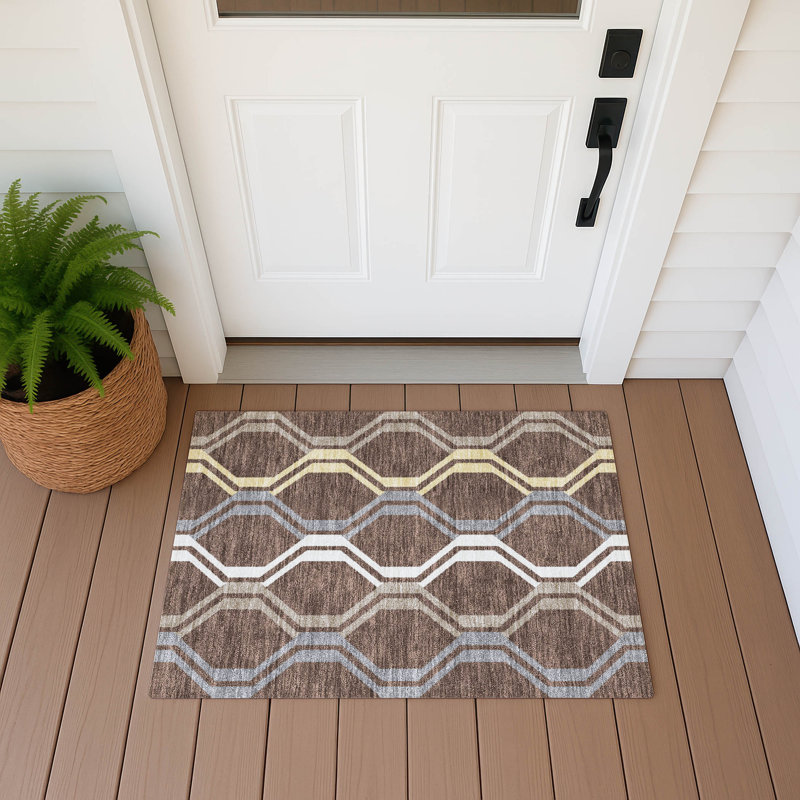 Tapis Mid-Century moderne lavable à la machine intérieur / extérieur Chantille ACN2326, Rectangle 1 pi 8 po x 2 pi 6 po