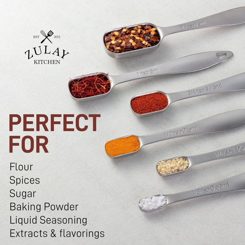6 Piece Stainless Steel Measuring Spoons
