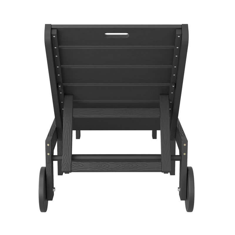 Chaise longue d'extérieur inclinable Haley, Noir, noir, noir, noir