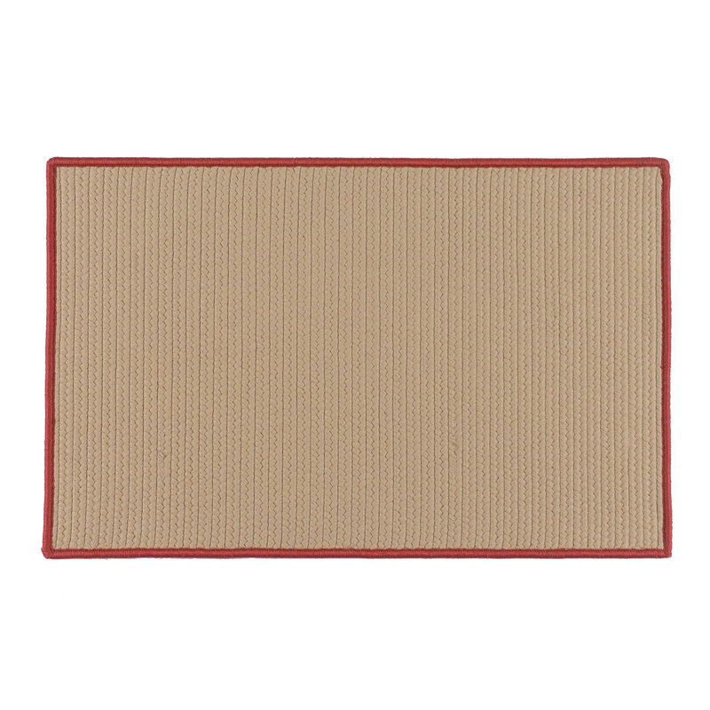 Tapis de porte d'intérieur, L 18 po x L 30 po, Beige / Rouge