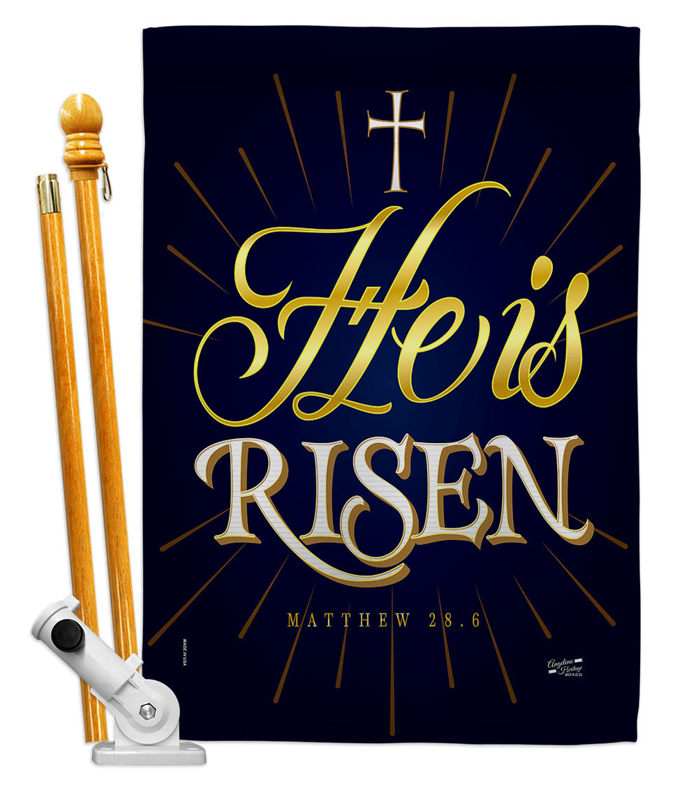 Angeleno Heritage He Is Risen House Flag Set Bible Verses Religious 28