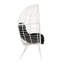 Chaise longue de patio en tissu galvanisé noir et osier blanc