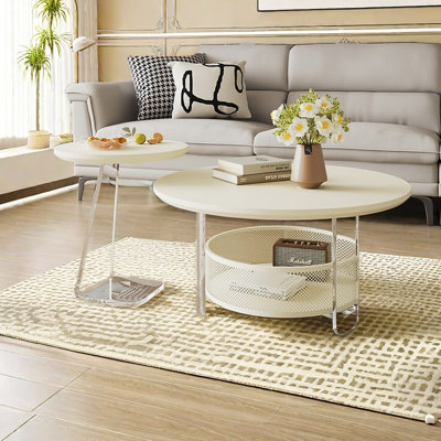 Table basse moderne simple de style crème
