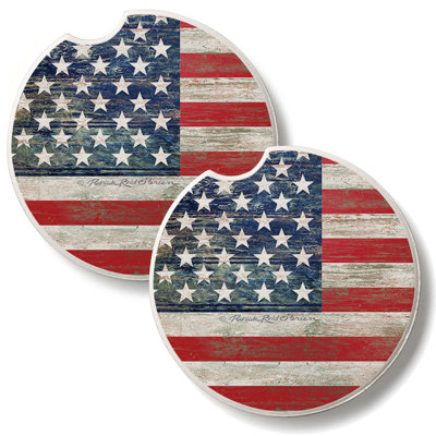 Americana 2 Pack Stone Car Coasters