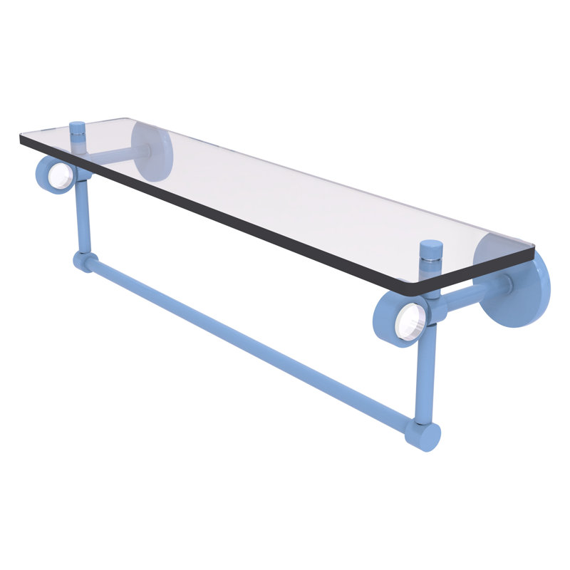 Tablette flottante avec barre à serviettes Clearview, H 6,2 po x l 22 po x P 5,65 po, Bleu troll plat