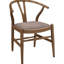 Chaises de salle à manger modernes de style Mid-Century 2 pièces, structure en noyer, coussins de siège rembourrés, dossiers arrondis, pieds fuselés, revêtement brun dans des chaises en tissu doux (de 2), noyer,