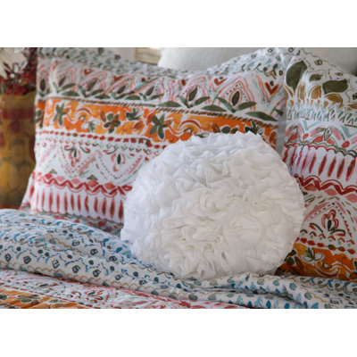 Ruffle Ruffled Reversible Throw Pillow