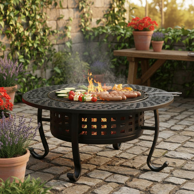 Round Iron Charcoal Fire Pit
