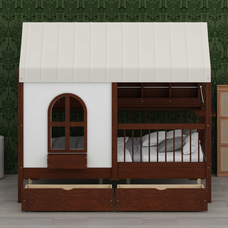 Structure de lit unique avec des tiroirs de rangement généreux, des tablettes latérales et un éclairage à DEL décoratif