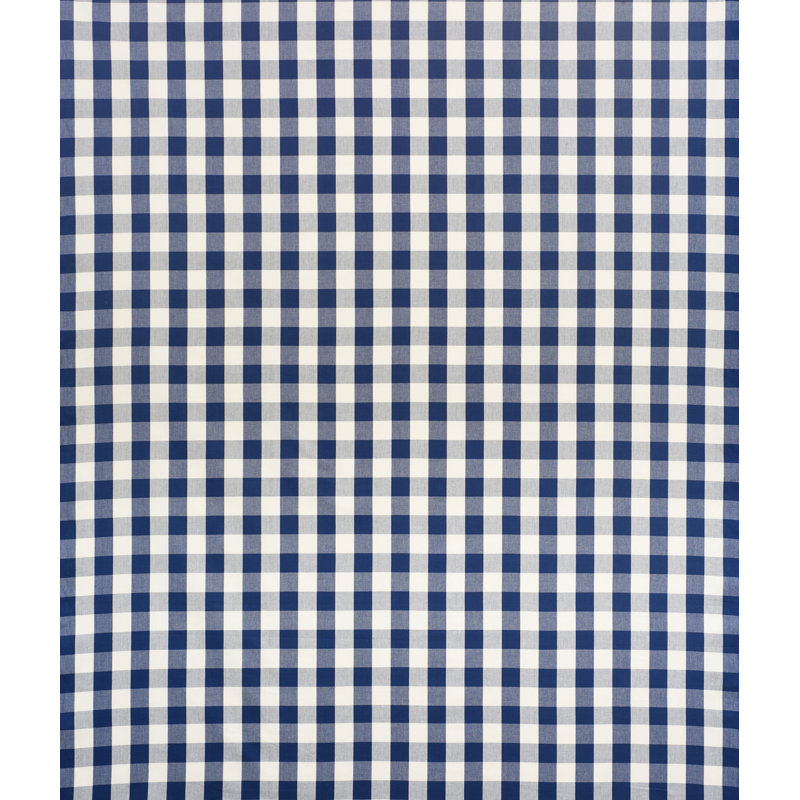 Camden Cotton Check Fabric, Navy