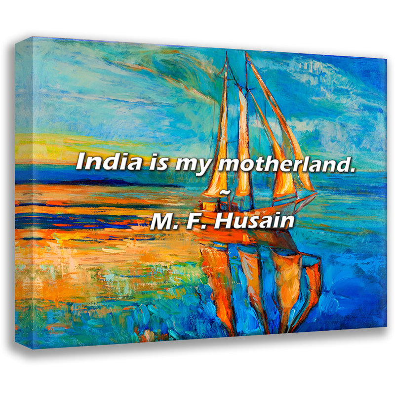 M. F. Husain Citation: «India is my patrie»., H 26 po x l 32 po