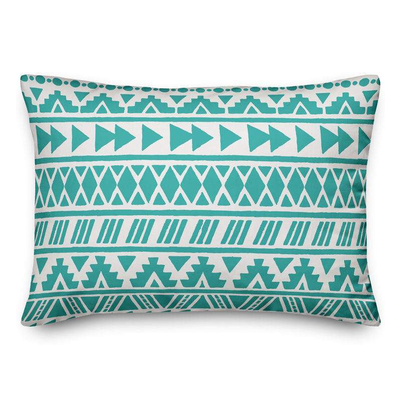  Coussin Aztec, Crème/bleu sarcelle, Pas de bourre