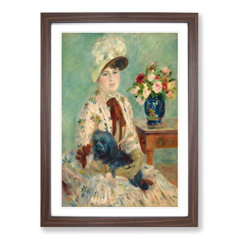 Mlle Charlotte Berthier by Pierre-Auguste Renoir - Picture Frame Painting, 65cm H x 48cm W x 2cm D, Walnut
