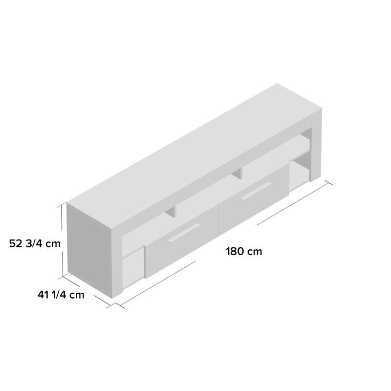 Freddie Unfinished TV Stand for TVs up to 78", Sand Oak