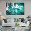 Abstrait bleu sarcelle, reproduction sur toile-1149835576