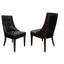 Ensemble de 2 chaises luxueuses en similicuir capitonné noir / espresso